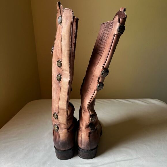 Arturo Chiang Enchante Riding Boots Tan Leather Knee High Round Toe Women's 7.5 - Picture 4 of 10